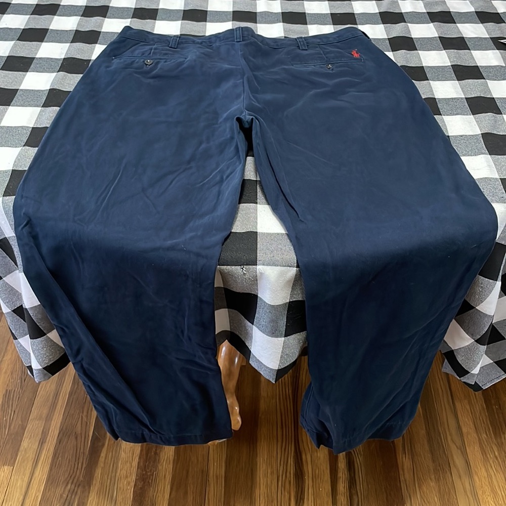 Polo Ralph Lauren Preston Chino Casual Pants 38 x 29 Short Navy Blue Red Pony - Picture 6 of 11